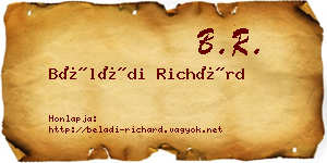 Béládi Richárd névjegykártya